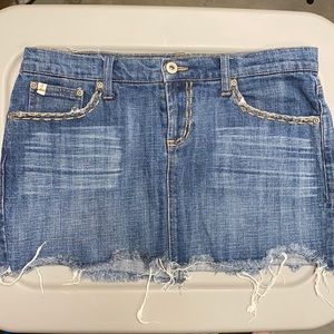 Z. Cavaricci denim Jean frayed skirt size 8